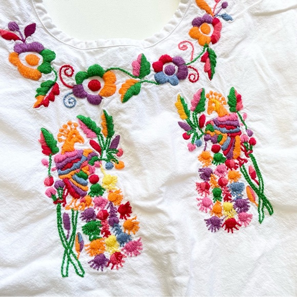 Peek Toddler Girls Embroidered Floral Tunic Dress Cotton Boho XS 2/3 - Picture 2 of 7